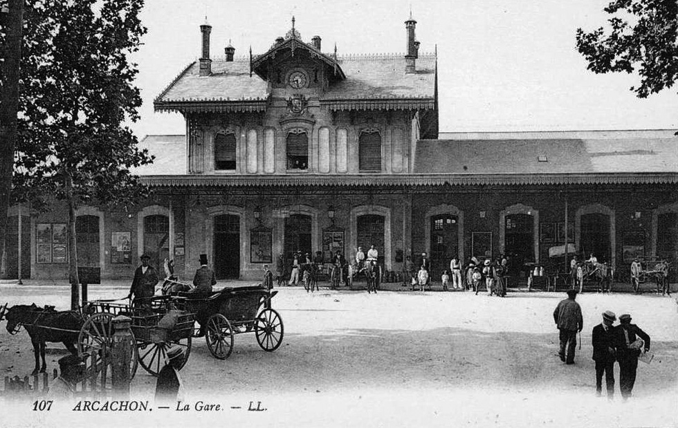Photo ancienne - La gare d'Arcachon en 1900